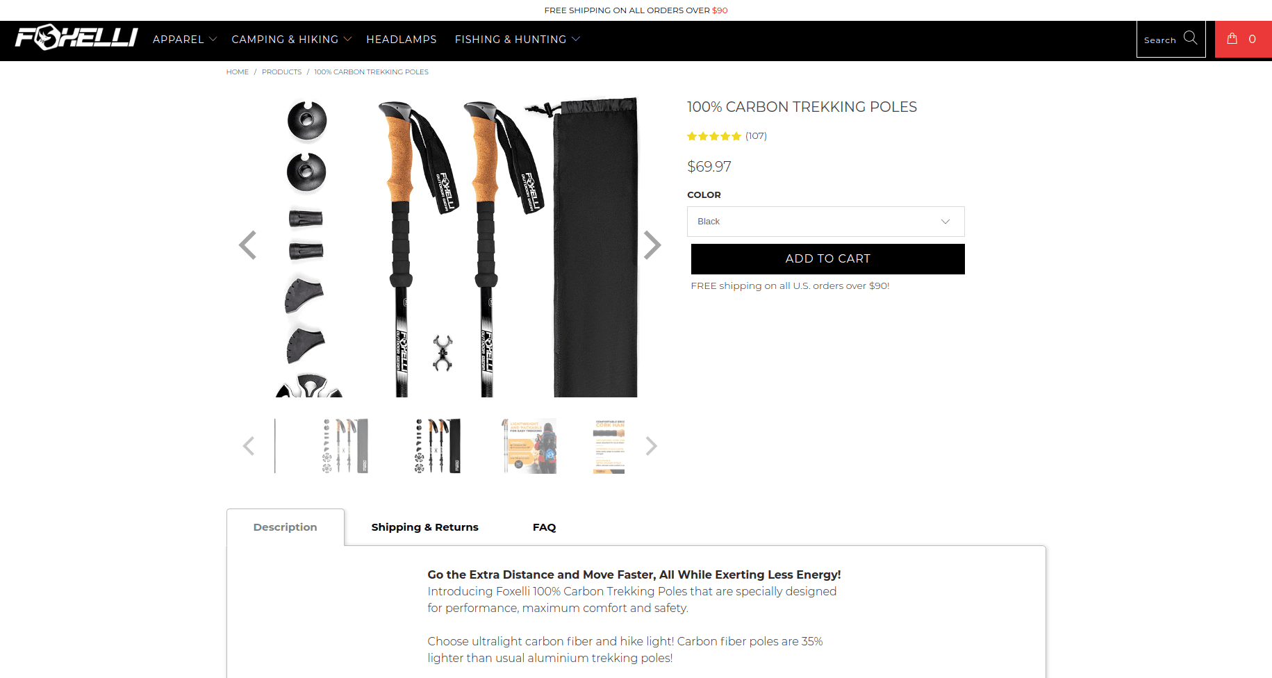 Foxelli Carbon Fiber Trekking Poles Screenshot