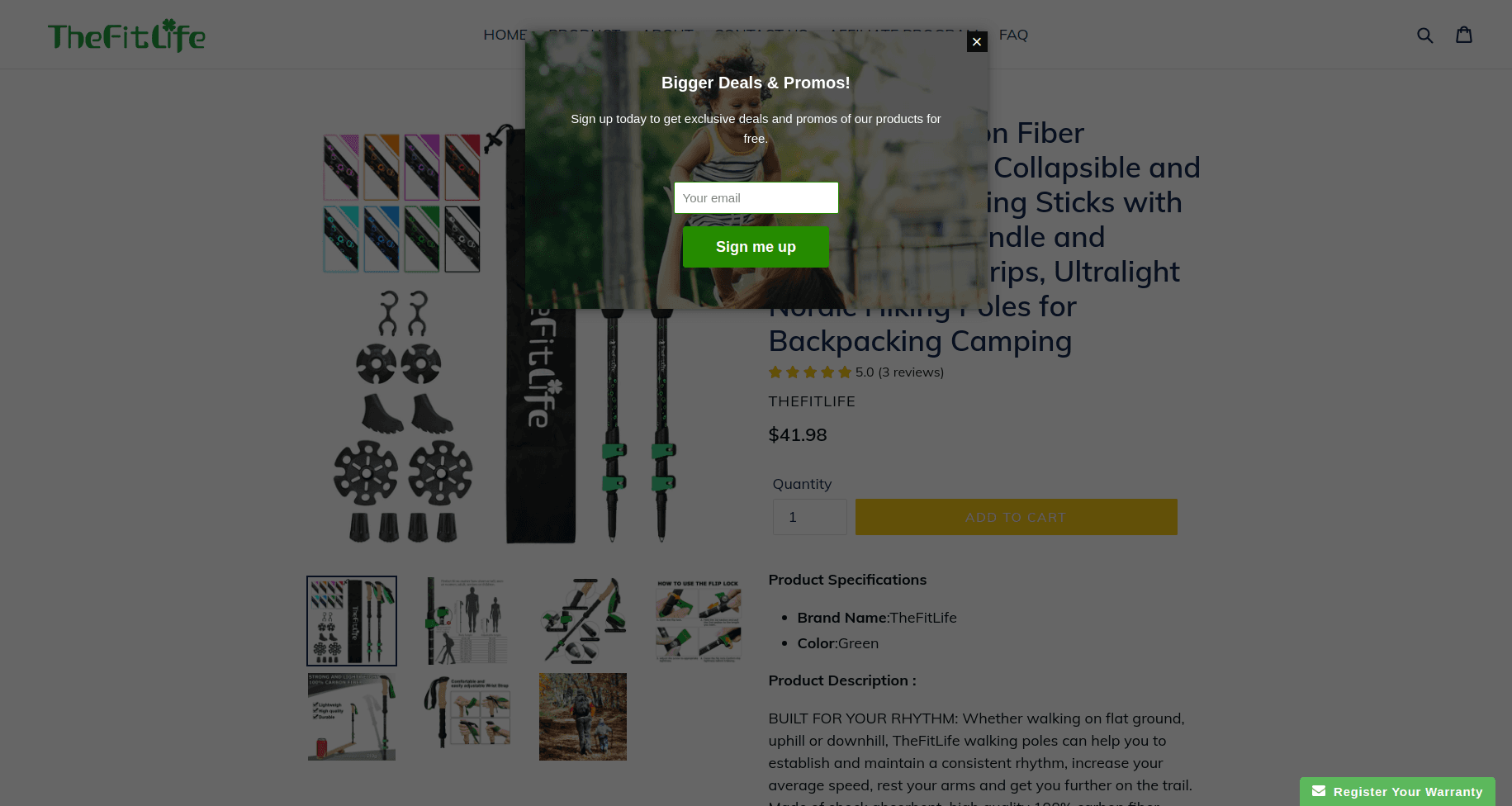 TheFitLife Carbon Fiber Trekking Poles Screenshot