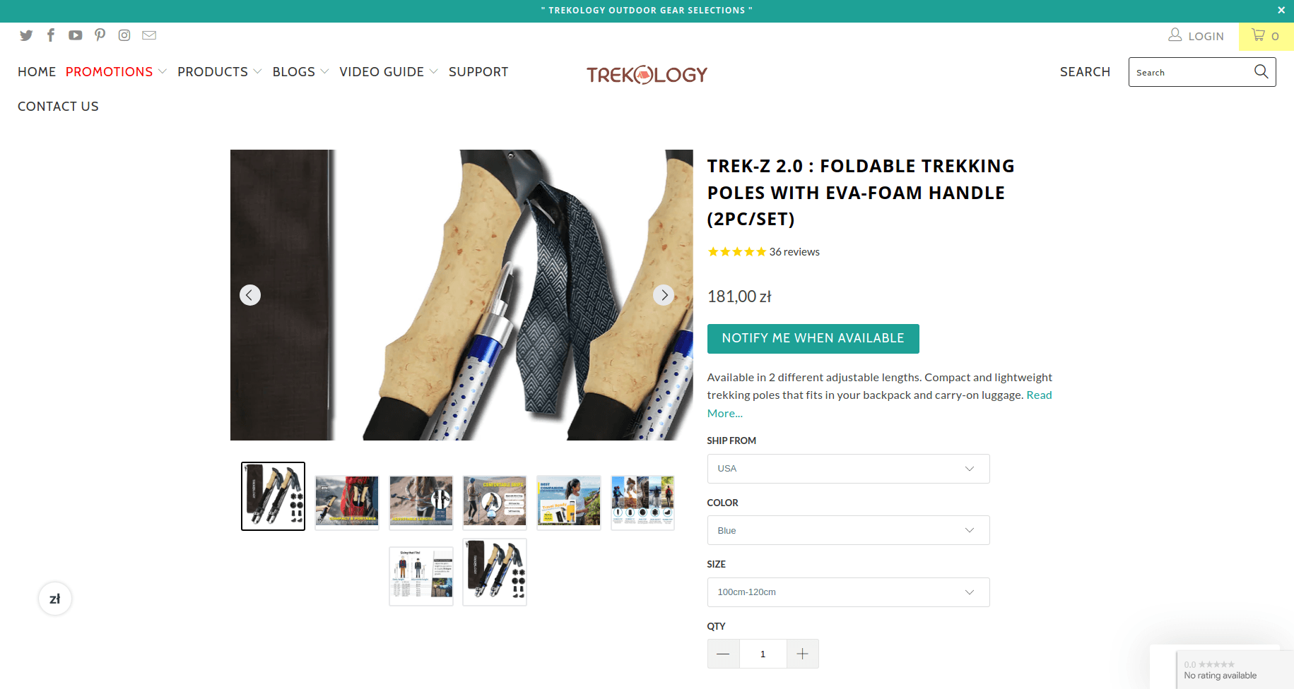 Trekology Trek-Z Hiking Poles Screenshot